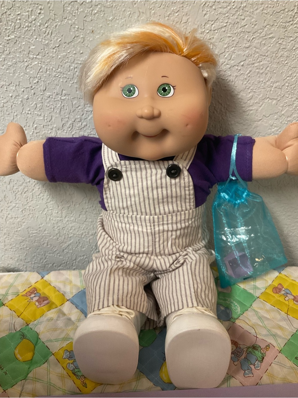 RARE Vintage Cabbage Patch Kid Play Along Boy-PA-23 Blonde Hair Green Eyes 2004